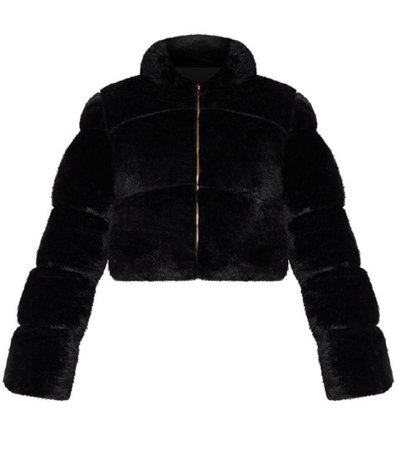 black fur jacket PLT
