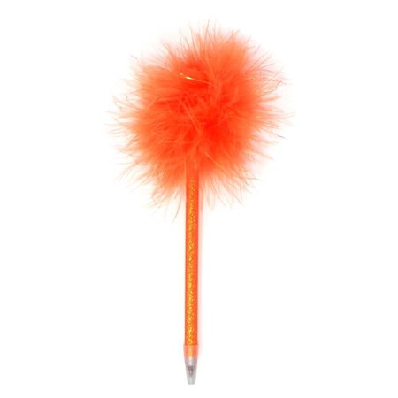 Glitter Barrel Fluffy Pen | Pink Poppy
