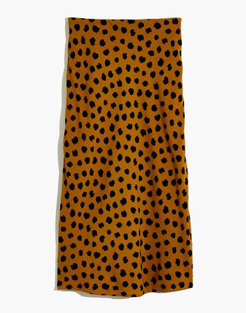 Midi Slip Skirt in Painted Spots brown