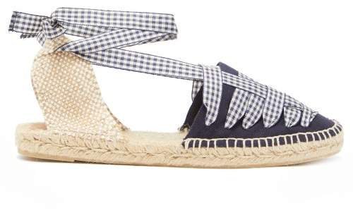 Jean Gingham Lace Canvas Espadrilles - Womens - Navy