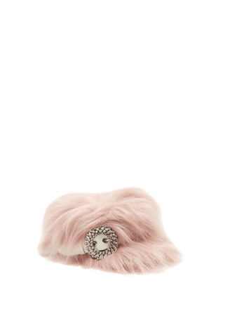 MIU MIU Crystal-embellished faux-fur hat