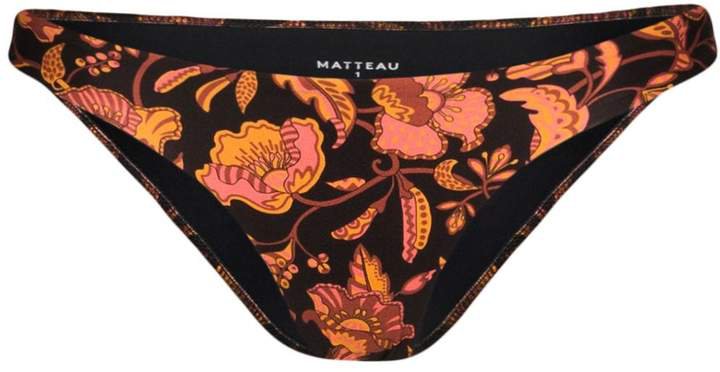 Matteau hibiscus print high-rise bikini bottoms