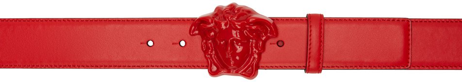 Red 'La Medusa' Belt by Versace on Sale