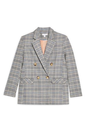 Topshop Double Breasted Plaid Blazer | Nordstrom