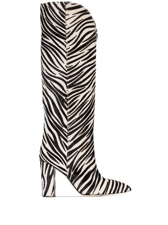 Paris Texas Zebra-Print 100Mm Knee-High Boots Ss20 | Farfetch.com