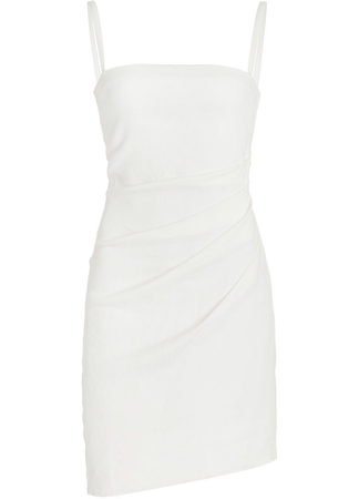 Anemos The Nadege Draped Linen-Blend Mini Dress