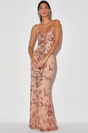 Pretty Rose Gold Maxi Dress - Sequin Maxi Dress - Mermaid Dress - Lulus
