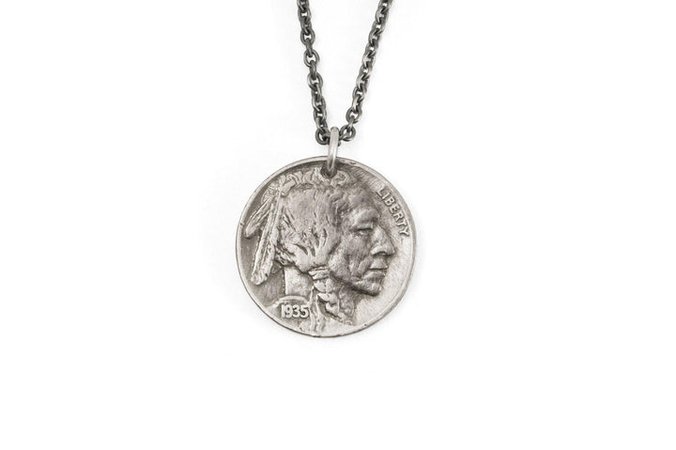 #060 - Necklace Vintage Coin - US Indian Head Buffalo Nickel– 877 Workshop