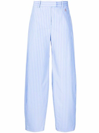 Shop The Attico pinstripe wide-leg trousers with Express Delivery - FARFETCH