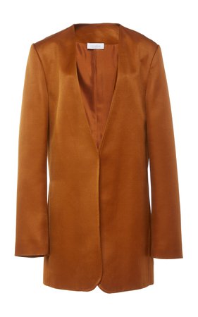 Collarless Wool Blend Blazer by Marina Moscone | Moda Operandi