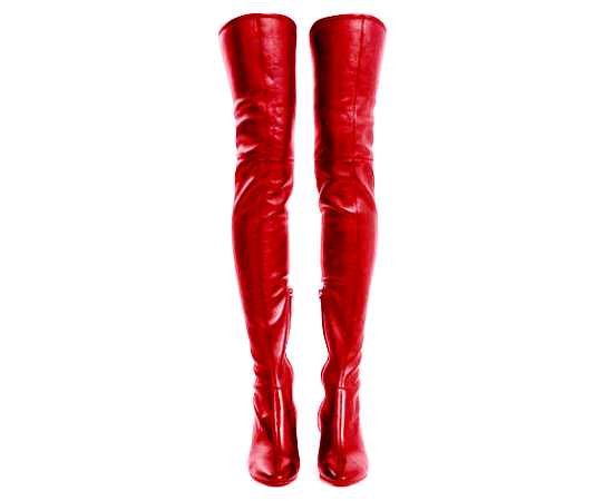 Cherry Red Leather Knee Boots 1 (Dei5 Edit)