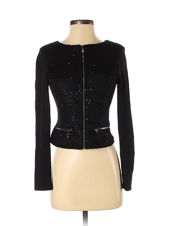 Alt. B 100% Polyester Color Block Black Cardigan Size S - 64% off | thredUP