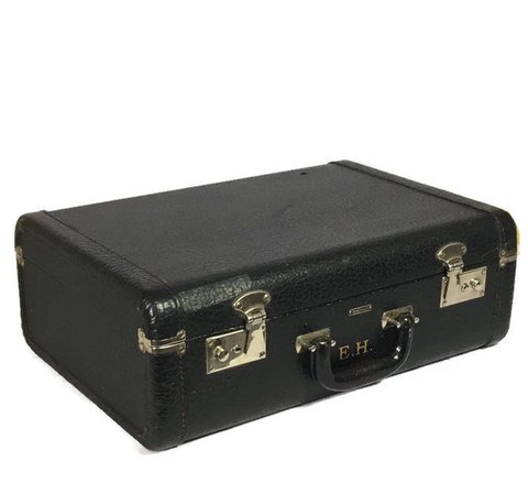 40s Black Suitcase Vintage Luggage 1940s Suitcase Black | Etsy