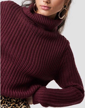 Red knitted sweatshirt