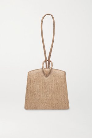 Loop Croc-effect Leather Tote - Sand