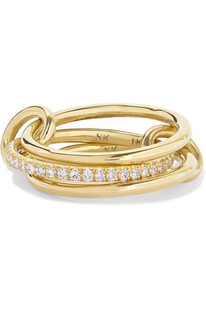 Spinelli Kilcollin | Sonny set of three 18-karat gold diamond rings | NET-A-PORTER.COM