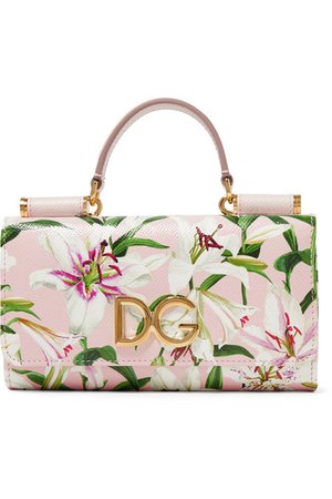 Dolce & Gabbana | Von floral-print textured-leather shoulder bag | NET-A-PORTER.COM