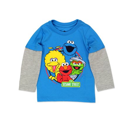 Sesame Street - Sesame Street Gang Elmo Baby Toddler Boys Long Sleeve Tee CSGB400 - Walmart.com - Walmart.com