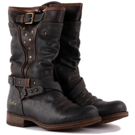 Black Buckled Slouchy Boots