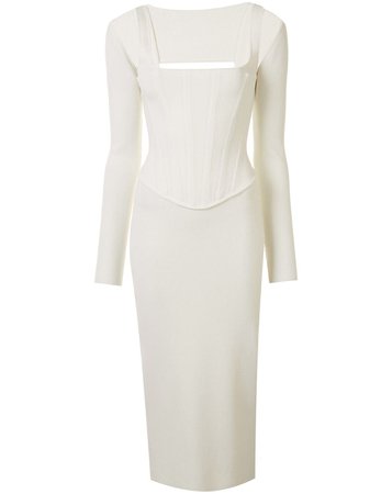 White Dion Lee pointelle corset dress - Farfetch