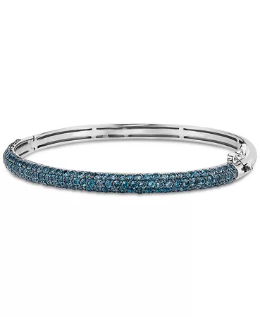EFFY Collection EFFY® London Blue Topaz Pavé Bangle Bracelet (4-1/4 ct. t.w.) in Sterling Silver