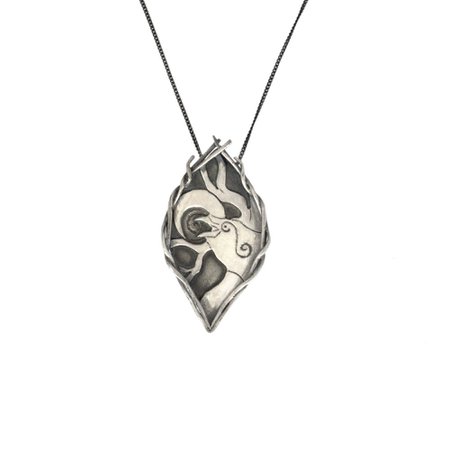 Sterling silver raven pendant | Lunaria jewellery