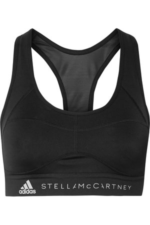 adidas by Stella McCartney | Essentials mesh-paneled Climalite sports bra | NET-A-PORTER.COM