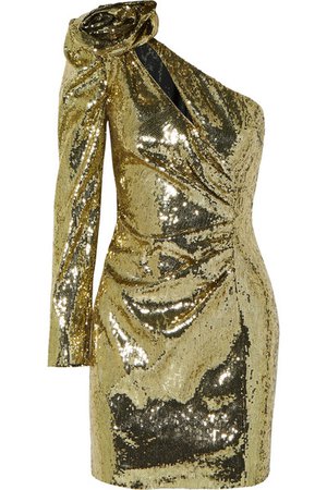 Dundas | One-shoulder sequined crepe mini dress | NET-A-PORTER.COM