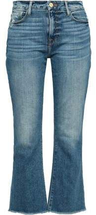 Le Crop Mini Boot Distressed Mid-rise Kick-flare Jeans