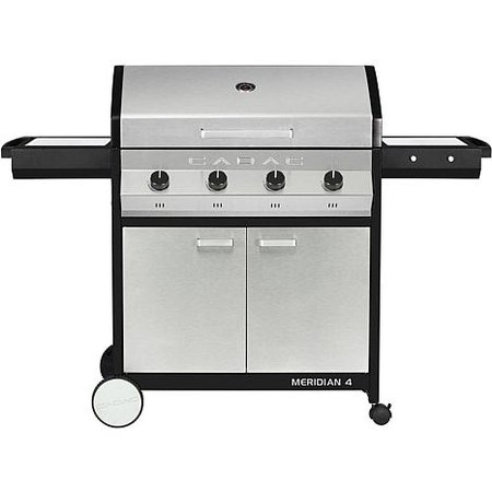 Meridian 4 Propane BBQ Grill w/ 4 Burners, Cart and Side Tables - 9606739 | HSN