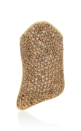 Pave Armor 14K Gold Diamond Ring by Lynn Ban Jewelry | Moda Operandi