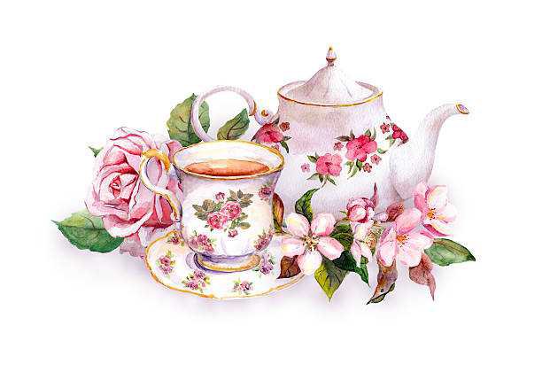 red floral tea pot clipart - Google Search