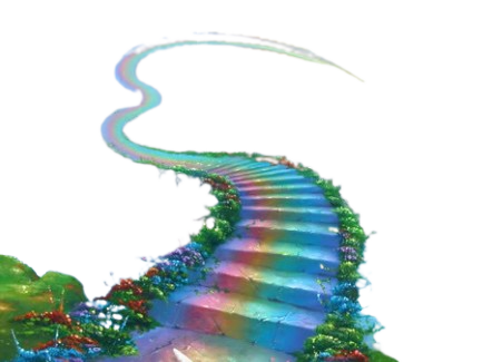 stairs, dreamcore, rainbow