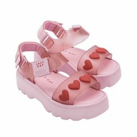 lazy oaf heart sandals pink