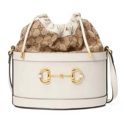 White Gucci 1955 Horsebit small bucket bag | GUCCI® US