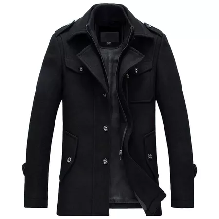Mens Overcoat Winter Wool Coat Slim Fit Jackets Fashion Outerwear Warm Man Casual Jacket Overcoat Pea Coat Plus Size M 4XL-in Wool & Blends from Men's Clothing on Aliexpress.com | Alibaba Group