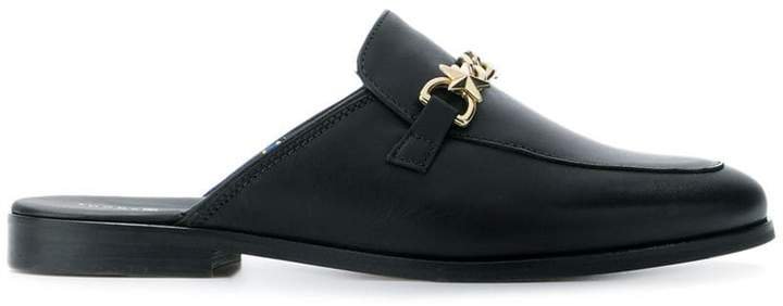 gold chain loafers