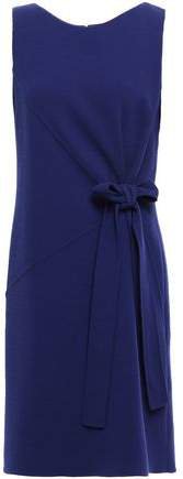 Bow-detailed Wool-blend Crepe Dress