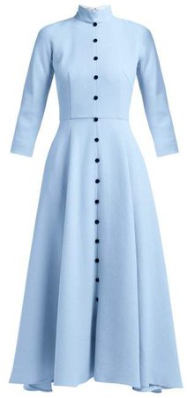 Ashton Wool Crepe Dress - Womens - Light Blue