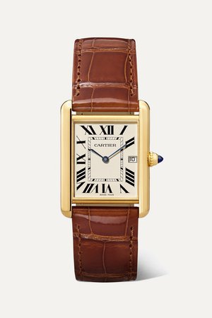 Cartier | Tank Louis Cartier 25.5mm large 18-karat gold and alligator watch | NET-A-PORTER.COM
