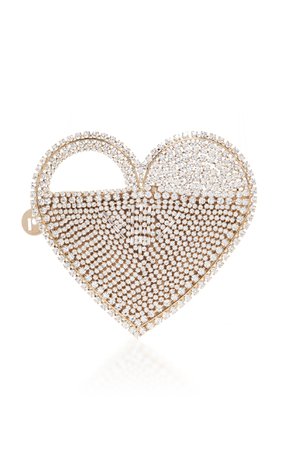 Regina Crystal-Embellished Brass Heart Bag by Rosantica | Moda Operandi