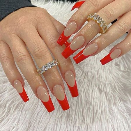 red tip nails