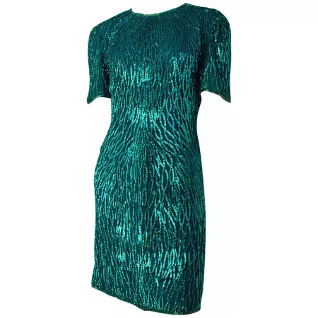 80s Green Seqiun Dress For Sale at 1stDibs | 80s green dress, green 80s dress, seqiun dresses