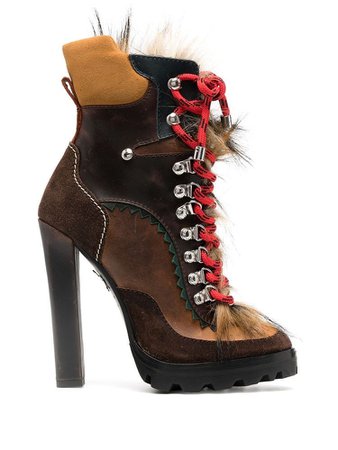 Dsquared2 shearling hiking-style boots