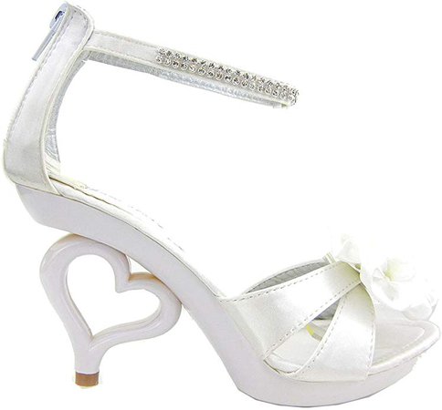 Amazon.com | SHOW STORY Strappy Ankle Strap Bride Wedding Dancing Heart Heels Sandals, SM33101 | Heeled Sandals