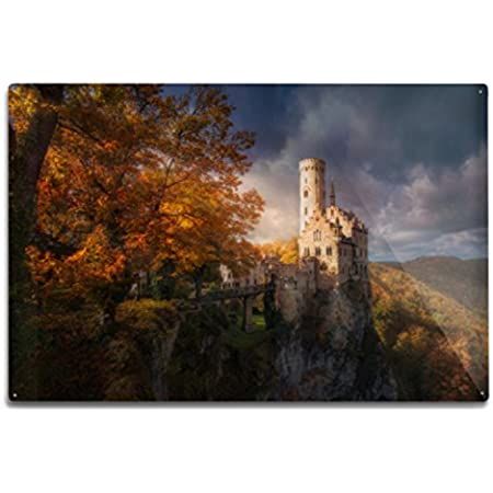 Amazon.com : Neuschwanstein Castle and Mountain Scene, Germany Birch Wood Wall Sign (10x15 Rustic Home Decor, Ready to Hang Art) : Home & Kitchen