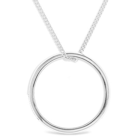 Circle Pendant in Sterling Silver (1 Line) | Personalized Necklaces | Create Your Own | Zales