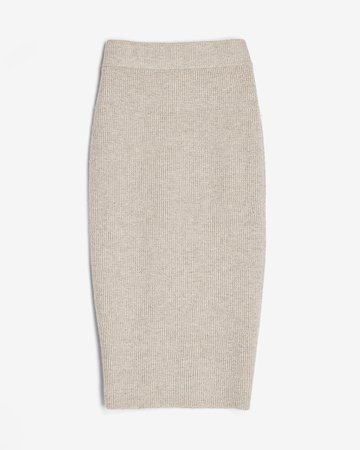 High Waisted Ribbed Sweater Pencil Skirt | Express