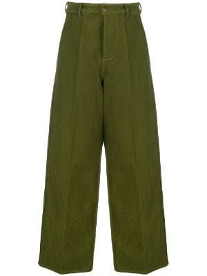green high waisted trousers ami wide leg -