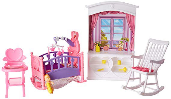 Amazon.com: Ivory My Fancy Life Dollhouse Furniture- New Baby Room Play Set: Toys & Games